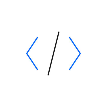 Coding symbols, programming icons, greater than, less than, slash