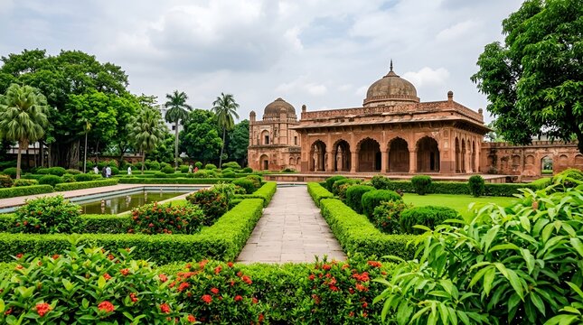 Historical mughal architecture at khusro bagh in allahabad, india