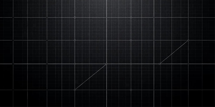 Abstract dark grey grid background with minimalist mathematical function line chart
