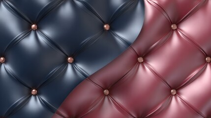 Naklejka premium Plush textile upholstery features deep tufting with metallic accents creating a rich divided surface