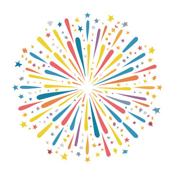Colorful fireworks burst vector