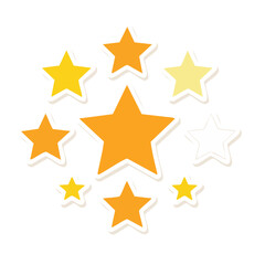 Obraz premium Flat design star icons on transparent background
