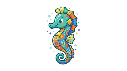 Fototapeta premium Colorful Decorative Seahorse Vector Illustration