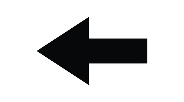 left arrow silhouette on white background direction pointer symbol sign navigation guide