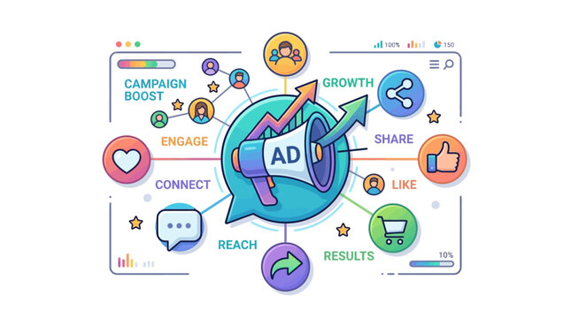 Digital Marketing Campaign Infographic Vector