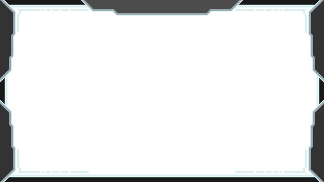 Futuristic sci-fi border frame and tech gaming stream overlay