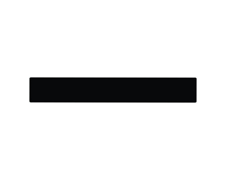 Black minus sign on transparent background, negative math symbol.