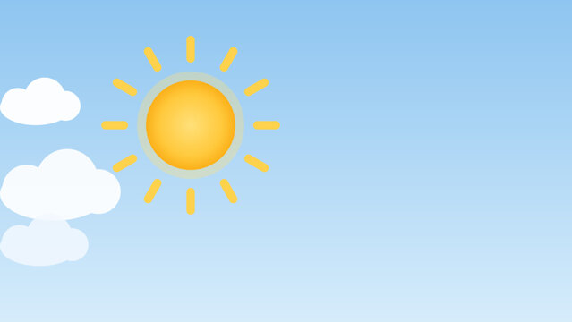 Sunny Weather Animation &mdash; Rotating Sun with Drifting Clouds Looping Motion Background