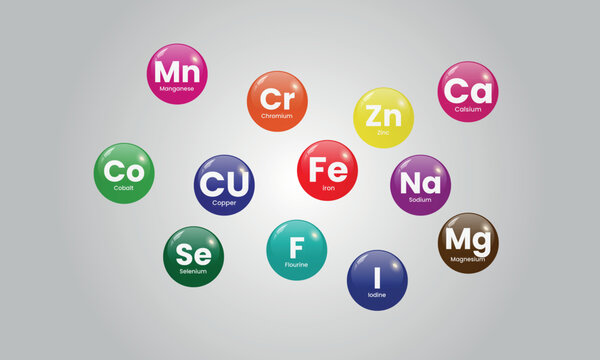 Colorful periodic table elements on isolated background.