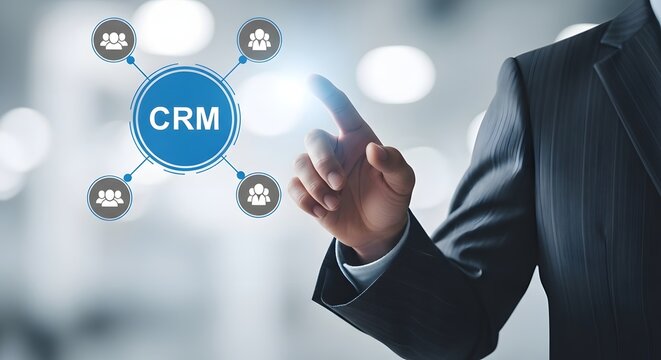 Customer relationship management crm concept with business professional
