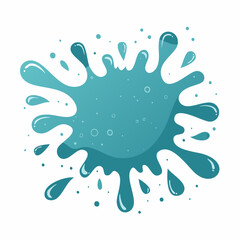 Fototapeta premium Blue Water Splash with Bubbles