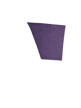 A rough dark purple trapezoid shape with a textured paper surface effect for creative design projects isolated on transparent background