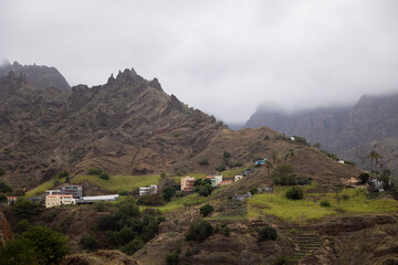 Fototapeta premium Mountain Valley in Morning Mist Santo Antao