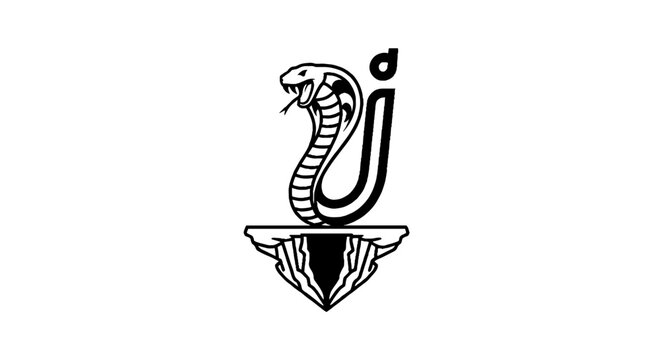 Cobra Snake Emblem with Shield and Wings Design.