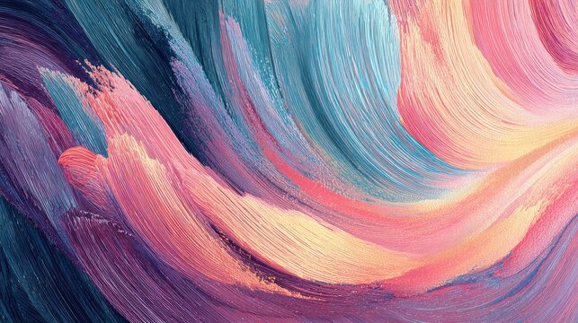 Vibrant, thick paint strokes create a dynamic abstract background composition