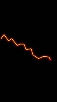 3D Red graph going down | Alpha Channel