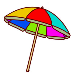 Obraz premium Summer Vacation Beach Umbrella Element