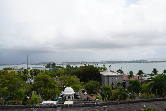 San Juan Old Town view from Parque de las Palomas in Puerto Rico