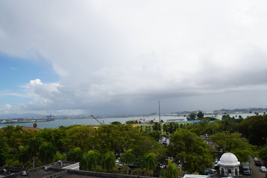 San Juan Old Town view from Parque de las Palomas in Puerto Rico
