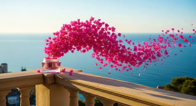 Pink heart shaped confetti railing.