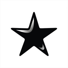 Obraz premium Black star shape with silver highlights on a white background
