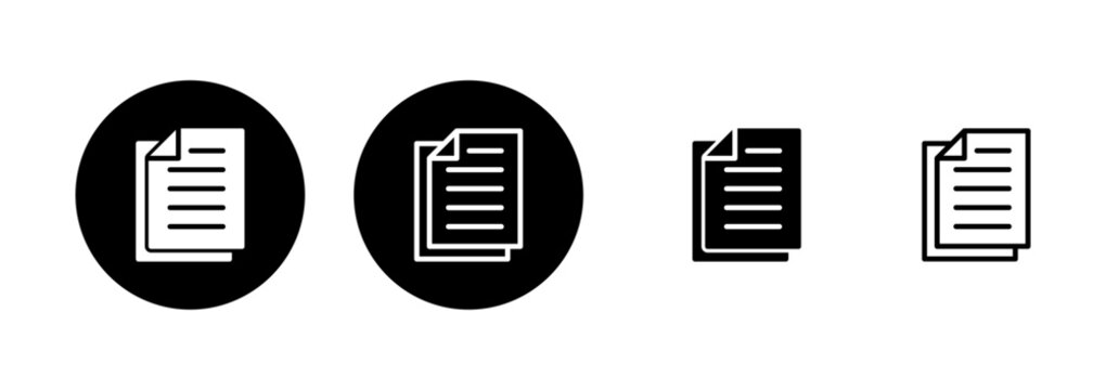 Document icon logo design. Paper sign and symbol. File Icon