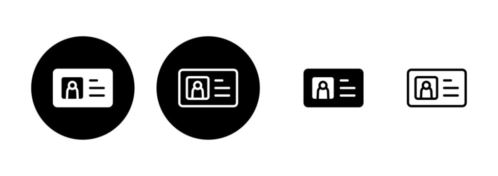 License icon logo design. ID card icon. driver license, staff identification card