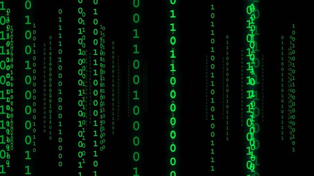 Digital Binary Code Tunnel Data Stream Motion Graphics Background