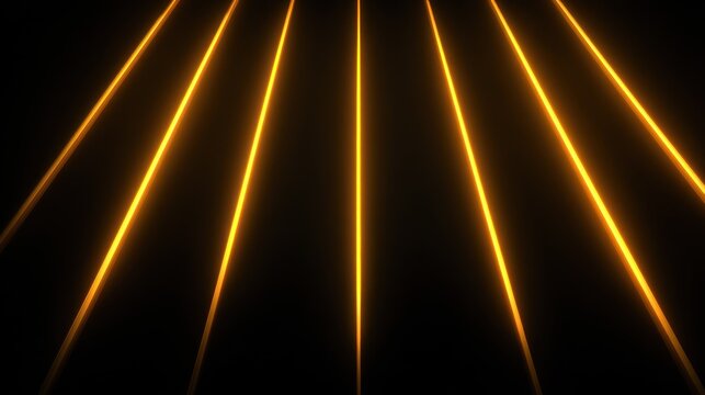 Multiple parallel glowing yellow lines converge toward the top of a dark background