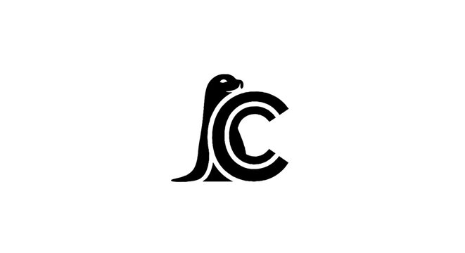 Elegant black rooster head logo design.