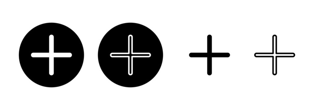 Plus icon logo design. Add plus sign and symbol