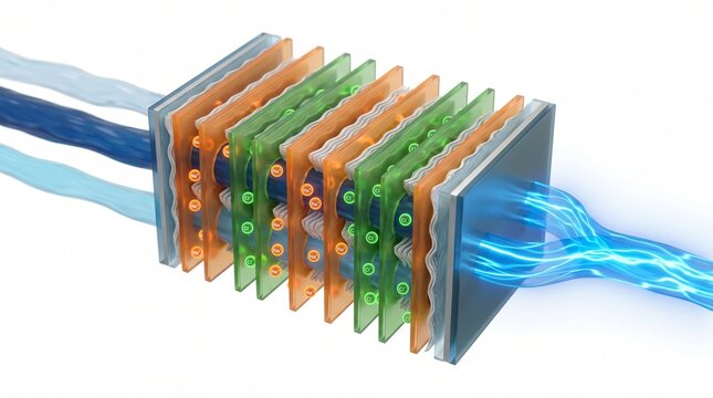 3D Microscopic Diagram of Reverse Electrodialysis for Salinity Gradient Power