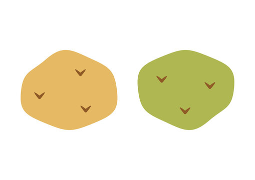 Normal and Green Potato Comparison Illustration
