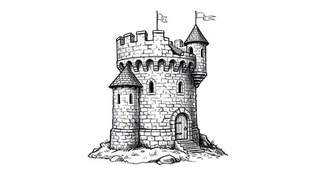 Medieval Castle Tower Illustration