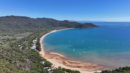 Fototapeta premium Spectacular aerial photo of Horseshoe Bay Magnetic Island Queensland Australia