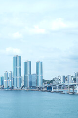 Obraz premium 한국의 부산 바다, 송도의 풍경