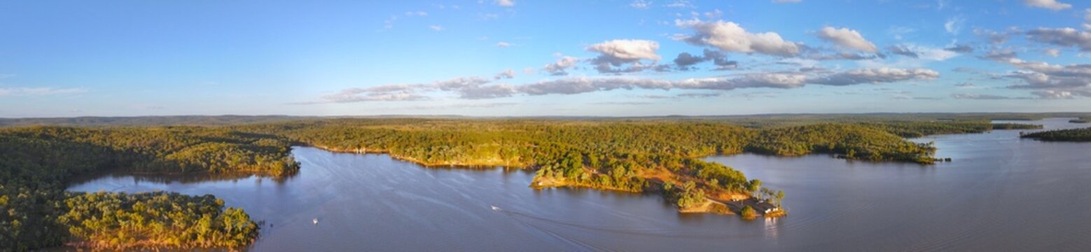 Spectacular aerial parorama of Lake Boondooma Queensland Australia