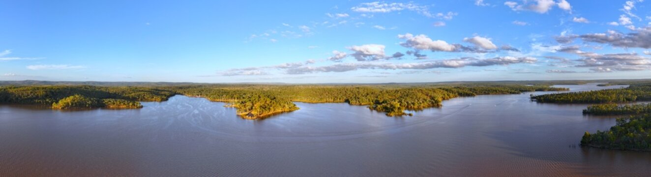 Spectacular aerial parorama of Lake Boondooma Queensland Australia