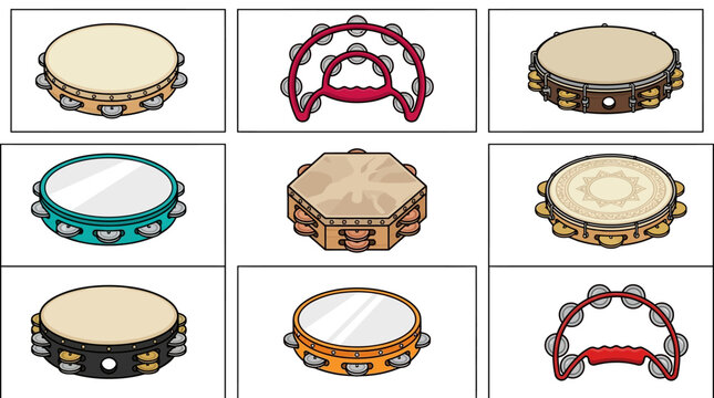 Colorful Tambourine Instruments.