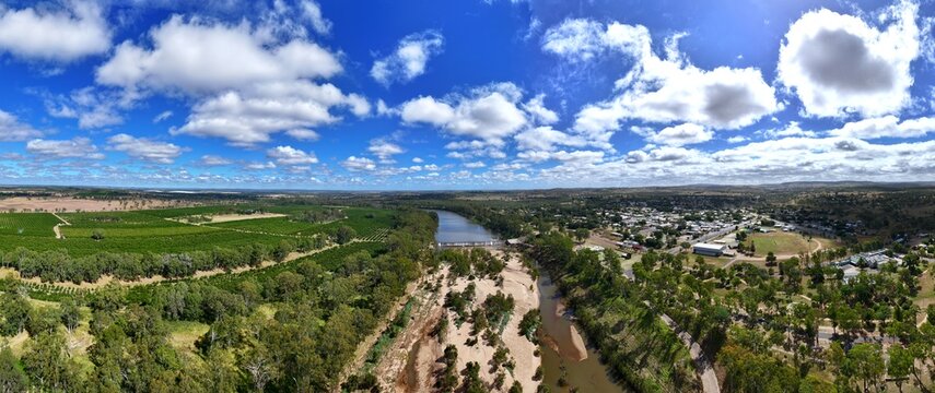 Spectacular aerial parorama of Mundubbera Queensland Australia