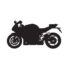 Fototapeta premium Motorcycle Silhouette Against White Background Detailed Vector Illustration