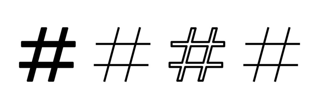 Hashtag icon symbol for apps and websites. hashtag sign and symbol