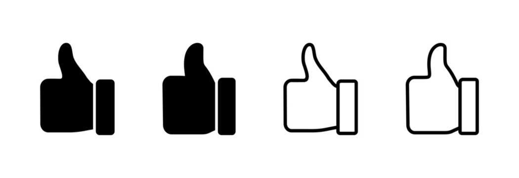 Like icon symbol for apps and websites. Thumbs up sign and symbol. Hand like