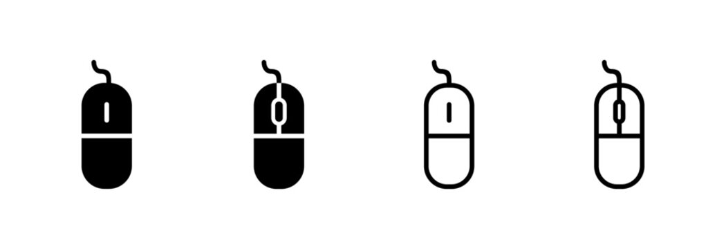 Mouse icon symbol for apps and websites. click sign and symbol. pointer icon vector.