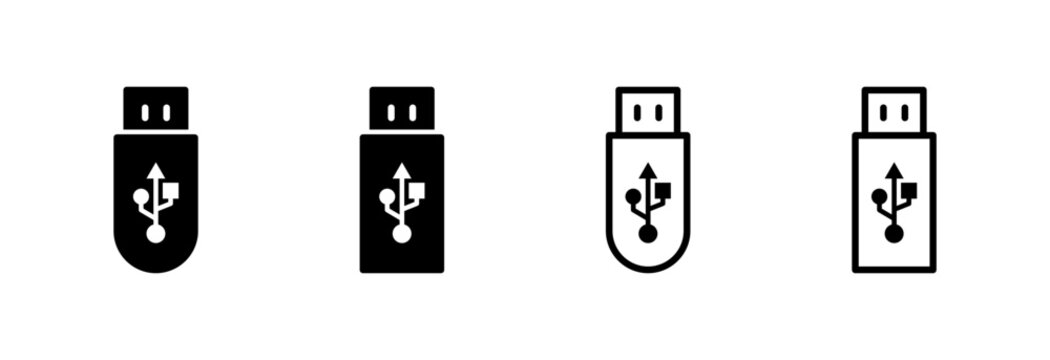 Usb icon symbol for apps and websites. usb charging. Flash disk sign and symbol. flash drive sign.