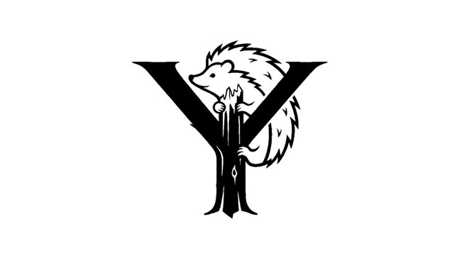Stylized Wolf Head and Tree Logo Design.