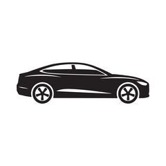 Fototapeta premium Sportscar Silhouette On White Background Minimalist Automotive Design