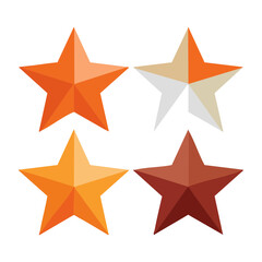 Obraz premium Four geometric stars in flat design