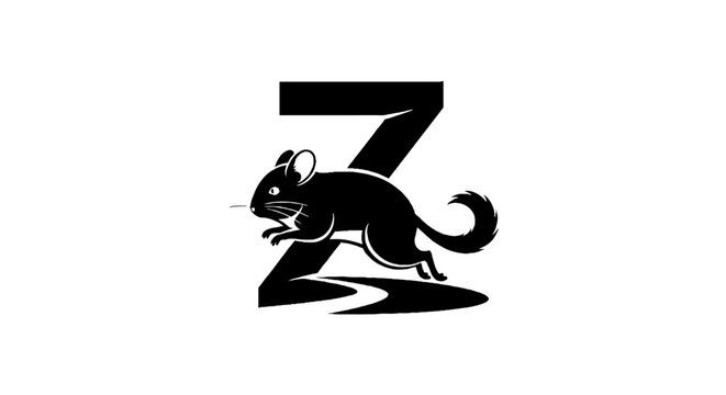 Black and white zebra with chipmunk silhouette.