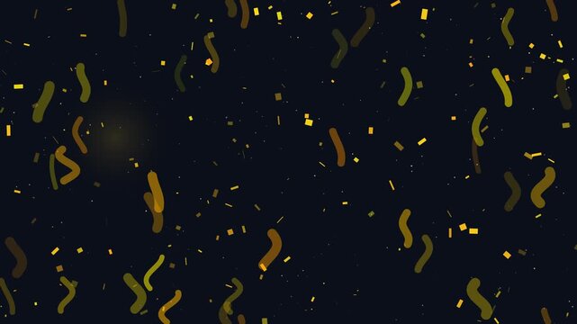 Golden Lens Flare Loop with Yellow and Orange Confetti Sparks Flying